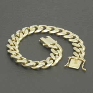 9ct Yellow Gold Cuban Bracelet 8&#8221; 11mm