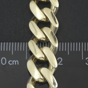 9ct Yellow Gold Cuban Bracelet 8&#8221; 11mm