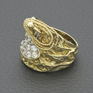 9ct Yellow Gold Gemstone Saddle Ring