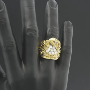 9ct Yellow Gold Gemstone Saddle Ring