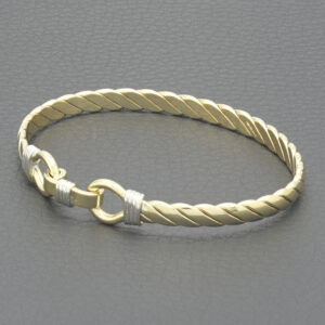 9ct Yellow &#038; White Gold Double Loop Bangle