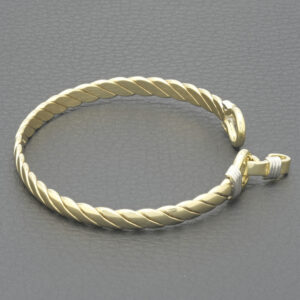 9ct Yellow &#038; White Gold Double Loop Bangle