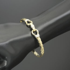 9ct Yellow &#038; White Gold Double Loop Bangle