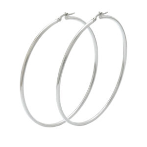 9ct White Gold Hoop Earrings
