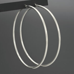 9ct White Gold Hoop Earrings
