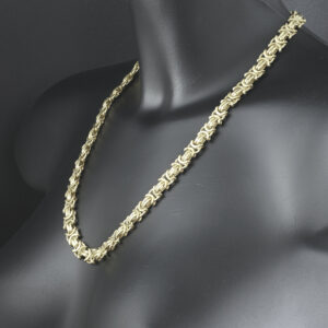 9ct Yellow Gold Byzantine Chain 22.5&#8243; 10mm