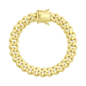 9ct Yellow Gold Cuban Bracelet 8″ 11mm