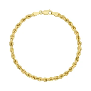 18ct Yellow Gold Rope Bracelet 7.5″ 3.5mm