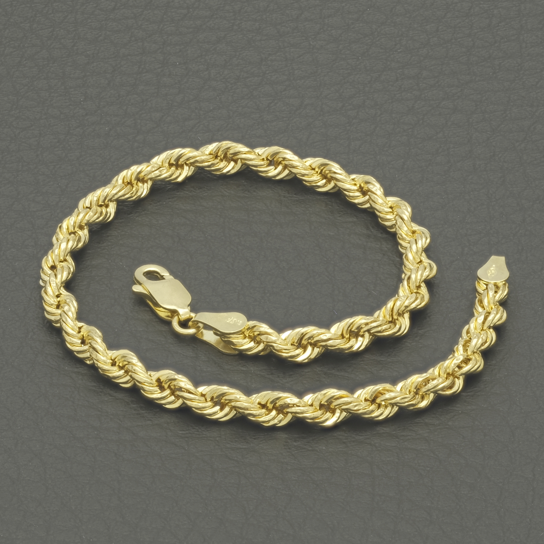 18ct Yellow Gold Rope Bracelet 7.5″ 3.5mm - Image 4