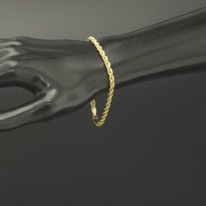 18ct Yellow Gold Rope Bracelet 7.5″ 3.5mm