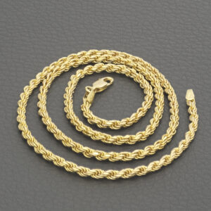 9ct Yellow Gold Rope Chain 20&#8243; 3mm