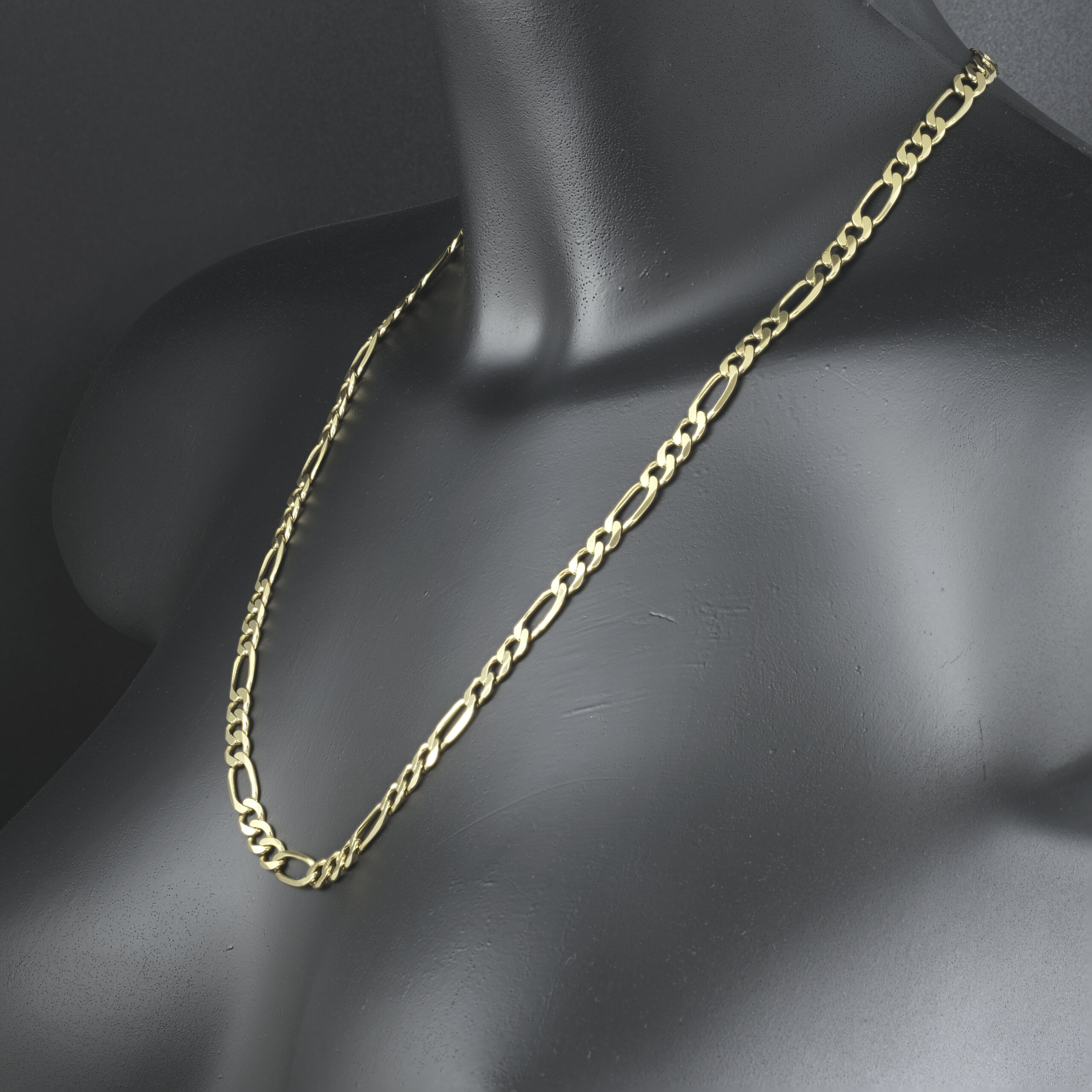 9ct Yellow Gold Figaro Chain 22.5" 6.5mm - Image 4