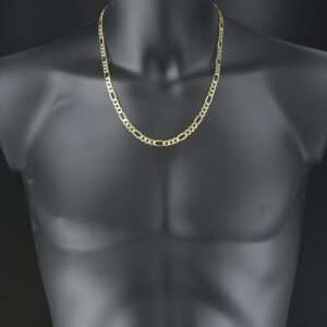 9ct Yellow Gold Figaro Chain 22.5&#8243; 6.5mm