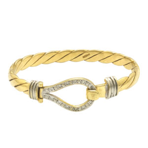 9ct Yellow Gold Diamond Loop Bangle