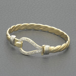 9ct Yellow Gold Diamond Loop Bangle