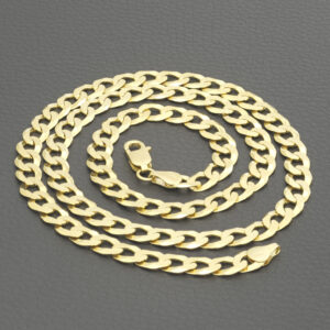 9ct Yellow Gold Curb Chain 26&#8243; 8mm