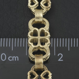 9ct Yellow Gold Fancy Link Stars &#038; Bars Bracelet 6.5″ 8.5mm