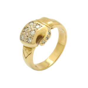9ct Yellow Gold 0.10ct Diamond Boxing Glove Ring