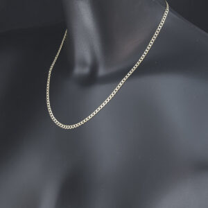 9ct Yellow &#038; White Gold Curb Chain 18&#8243; 3.5mm