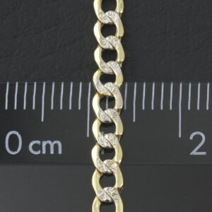 9ct Yellow &#038; White Gold Curb Chain 18&#8243; 3.5mm
