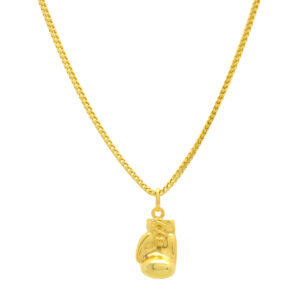 9ct Yellow Gold Franco Chain & Boxing Glove Pendant 20″ 2mm