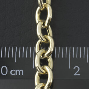 9ct Yellow Gold Belcher Chain With T-Bar &#038; Heart Pendant 18&#8243; 6mm