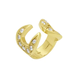 9ct Yellow Gold Gemstone Spanner Ring
