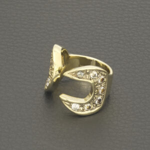 9ct Yellow Gold Gemstone Spanner Ring