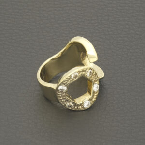 9ct Yellow Gold Gemstone Spanner Ring