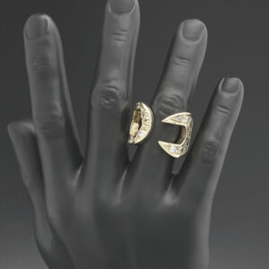 9ct Yellow Gold Gemstone Spanner Ring