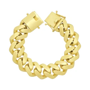 9ct Yellow Gold Cuban Bracelet 8″ 19.5mm