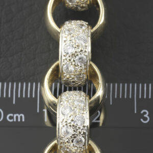 9ct Yellow Gold Gemstone Belcher Bracelet 9&#8243; 14mm