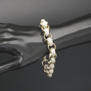 9ct Yellow Gold Gemstone Belcher Bracelet 9&#8243; 14mm