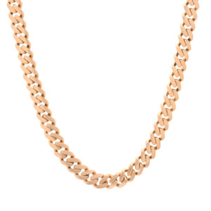 9ct Rose Gold Cuban Chain 22″ 8mm