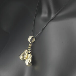 9ct Yellow Gold Gemstone Boxing Gloves Belcher Pendant