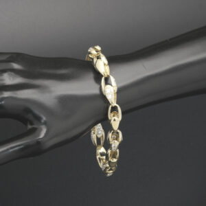 9ct Yellow Gold Gemstone Acorn Bracelet 10&#8243; 11mm