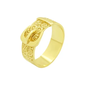 9ct Yellow Gold Buckle Ring