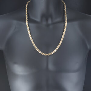 9ct Rose Gold Diamond Cut Rope Chain 26&#8243; 6.5mm