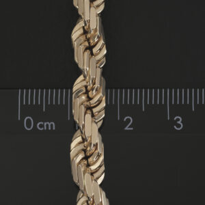 9ct Rose Gold Diamond Cut Rope Chain 26&#8243; 6.5mm