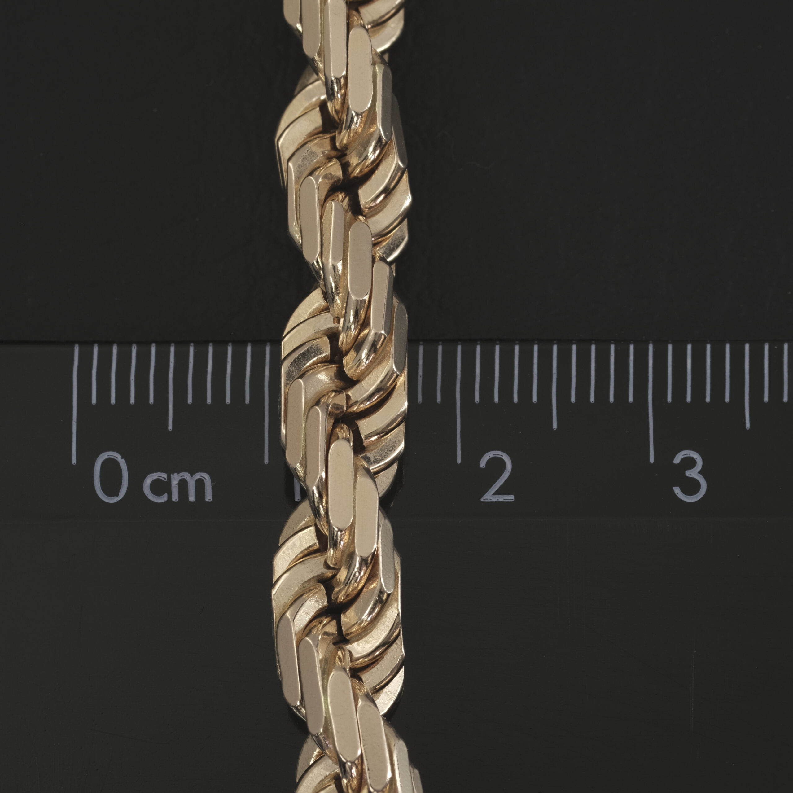 9ct Rose Gold Diamond Cut Rope Chain 26" 6.5mm - Image 2