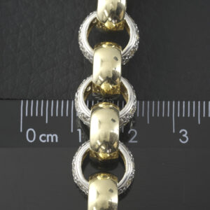 9ct Yellow Gold Gemstone Belcher Bracelet 8.5&#8243; 12mm