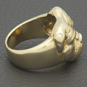 9ct Yellow Gold Bulldog Ring