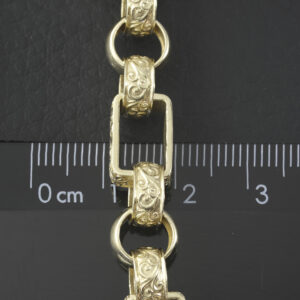 9ct Yellow Gold Gypsy Link Bracelet 8&#8243; 9mm