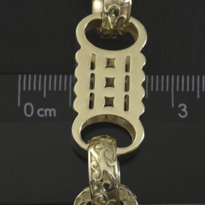 9ct Yellow Gold Stars &#038; Bars Chain 28&#8243; 14mm