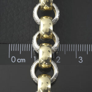 9ct Yellow Gold Gemstone Belcher Bracelet 8&#8243; 12mm