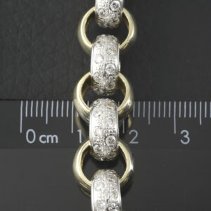 9ct Yellow Gold Gemstone Belcher Bracelet 9&#8243; 12mm