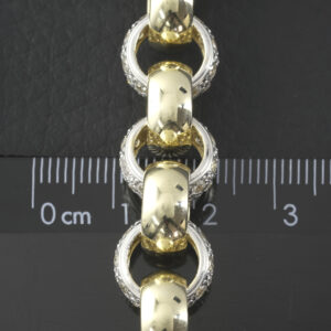 9ct Yellow Gold Gemstone Belcher Bracelet 9&#8243; 12mm