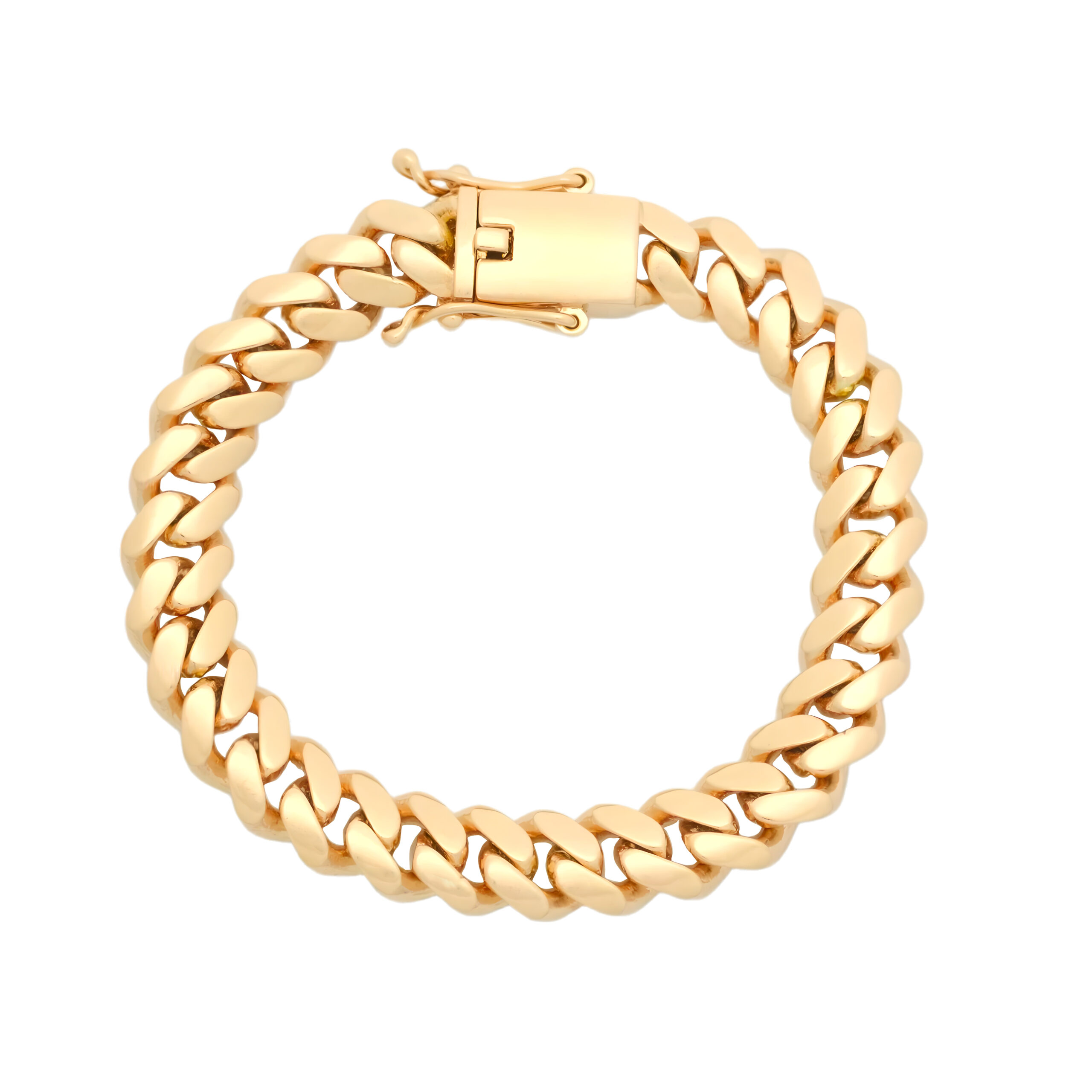 9ct Rose Gold Cuban Bracelet 7.5" 10mm