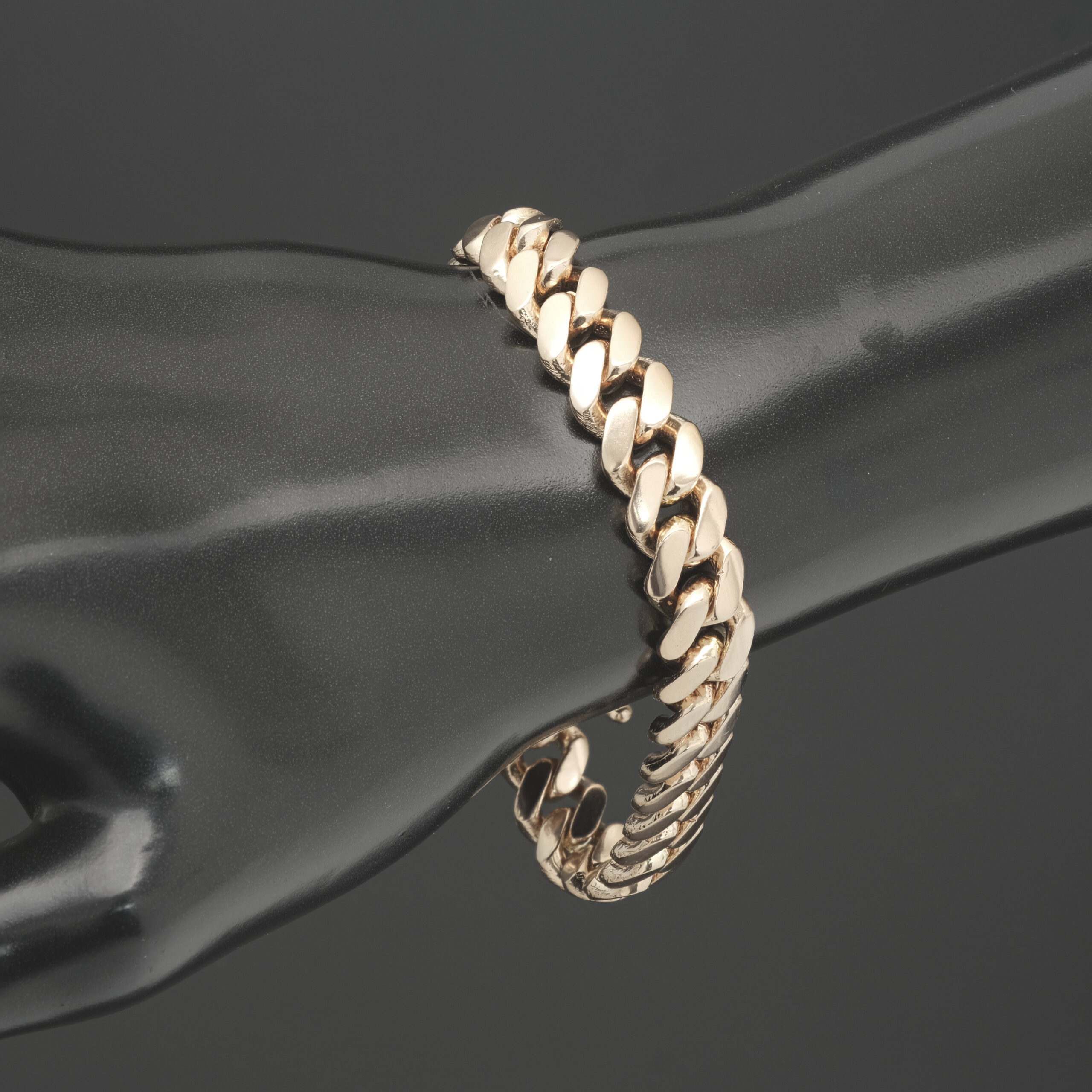 9ct Rose Gold Cuban Bracelet 7.5" 10mm - Image 2