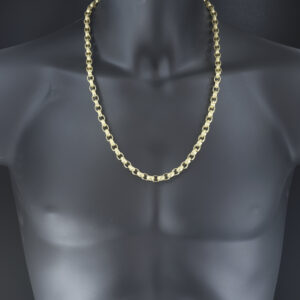 9ct Yellow Gold Patterned Belcher Chain 26&#8243; 8mm